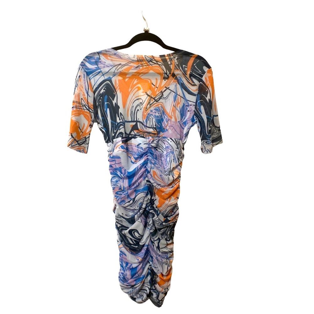 NWT Circus NY Blue & Purple Swirl Lucia V-Neck Bodycon Dress, Medium - Picture 6 of 7